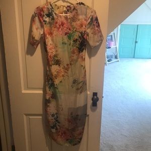 Floral print pencil dress